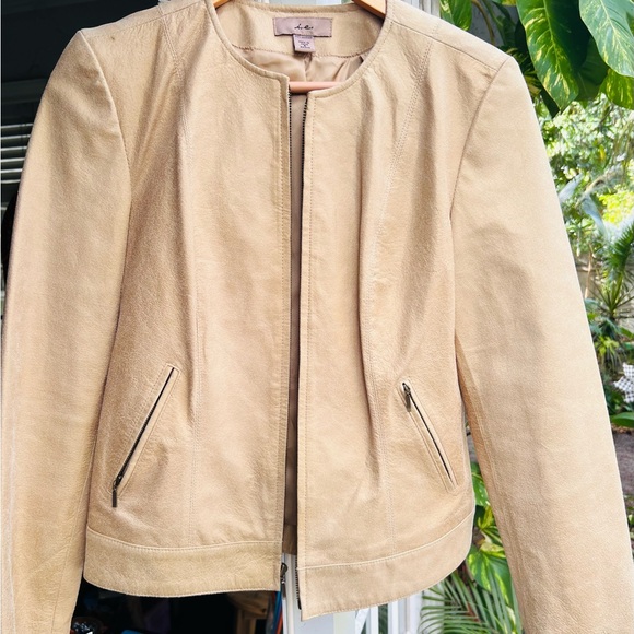 New with Tag I.E. Tan leather jacket - Picture 4 of 8